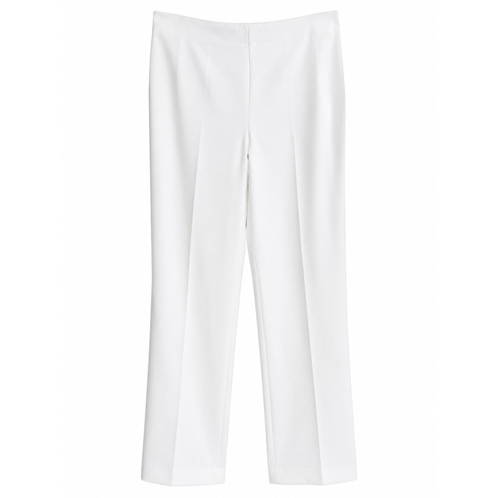 NWT Talbots White Side Zip Pants Size 10 Straight Leg Old Money Quiet Luxury $89
